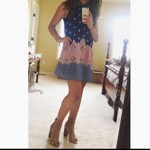 Francescas navy blue paisley dress
